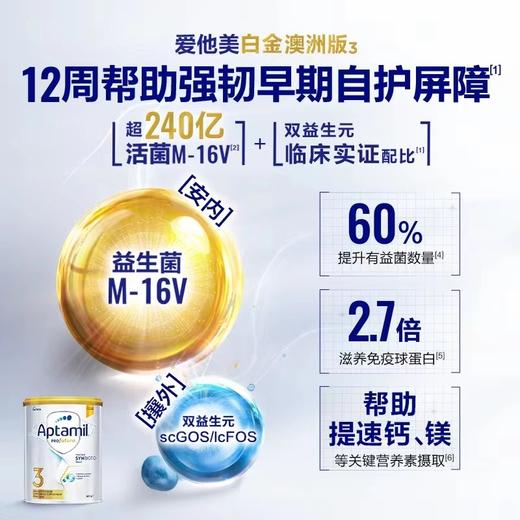 【中欧班列精选】澳洲版爱他美白金全新升级加量DHA叶黄素配方奶粉3段900g1岁-3岁 商品图4
