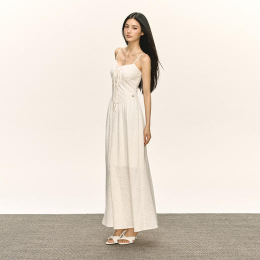 Ariseism 美式复古白色吊带连衣裙女夏季新款长裙 商品图2