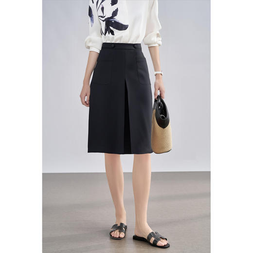 米思阳2025新款遮胯显瘦A字半身裙1653 商品图0