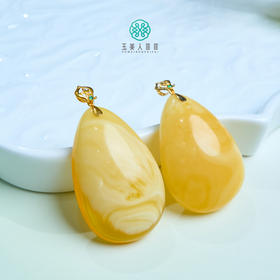 金属蜡妖花水滴吊坠约41*28mm