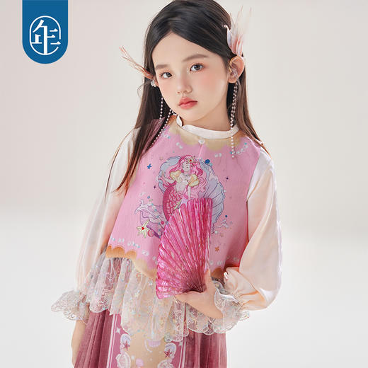 【浪里小仙中式马甲】年衣童装女童马甲秋季新款女孩新中式国风儿童马夹背心上衣演出服浪里小仙中式马甲 商品图0