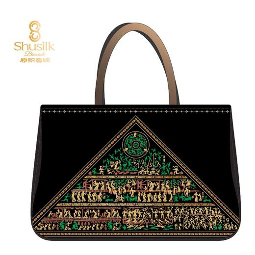 A款蜀锦小羊皮公文包 商品图0