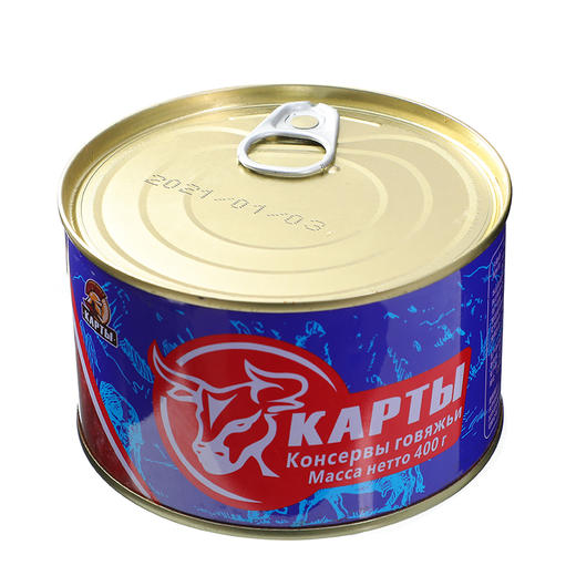 【中欧班列精选】俄罗斯风味卡勒德红烧牛肉/牛筋罐头开罐即食 午餐肉  欧洲风味美食  400g/罐 商品图2