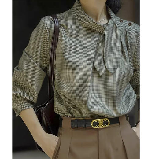 裁缝学苑AH48复古扭结领格子衬衫纸样女装上衣衬衣样板图纸 商品图5