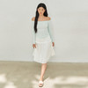Ariseism 美式复古3色一字肩蕾丝边长袖t恤女秋季新款修身上衣 商品缩略图5