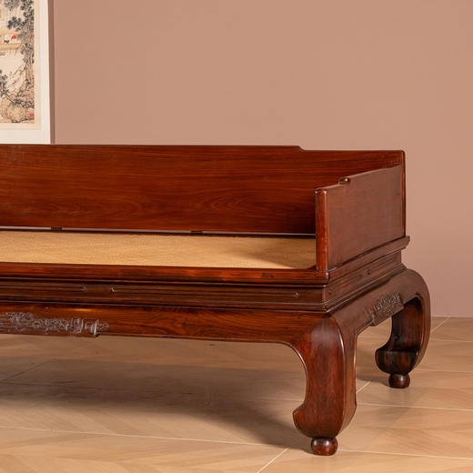 清	红木独板三围屏罗汉床 商品图4