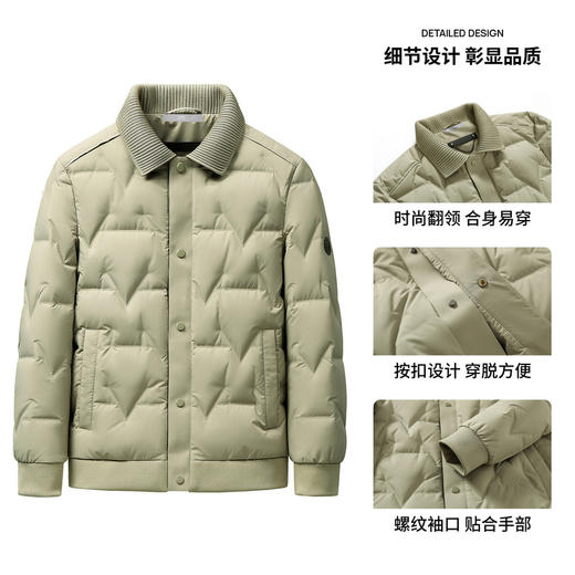 【含鸭绒】圣得西男士轻薄保暖羽绒服2025冬新款时尚百搭翻领外套 商品图4