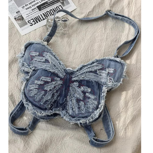 裁缝学苑AH52韩系ins牛仔单肩斜挎托特包纸样蝴蝶包双肩背包样板图纸 商品图5