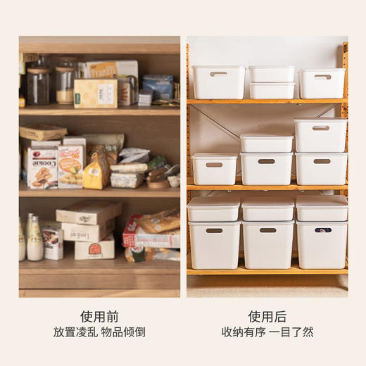 摩登主妇桌面收纳盒带盖防尘储物盒衣服杂物收纳筐长方形整理盒子 商品图1