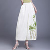 KQL 422H5303刺绣提花国风九分花苞裤宽松休闲裤松紧腰裤 商品缩略图2