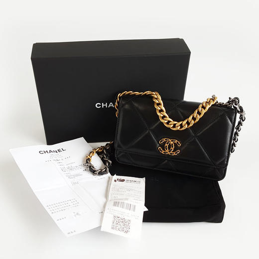 【95新】CHANEL香奈儿19bag系列AP0957 B04852 94305黑金羊皮19bag woc链条包单肩斜挎包女士现售价：16900！120825NJS26 商品图1