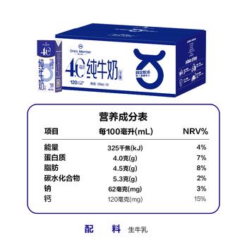 1号会员店（One's Member）4.0g蛋白纯牛奶200ml*30盒 每盒8g蛋白240mg高钙性价比  1月2月产 /水饮冲调 /常温奶 /基础牛奶 商品图4
