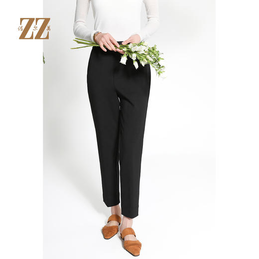 佐尔美经典气质高腰显瘦菱形格休闲裤长裤女M43KC25 商品图1