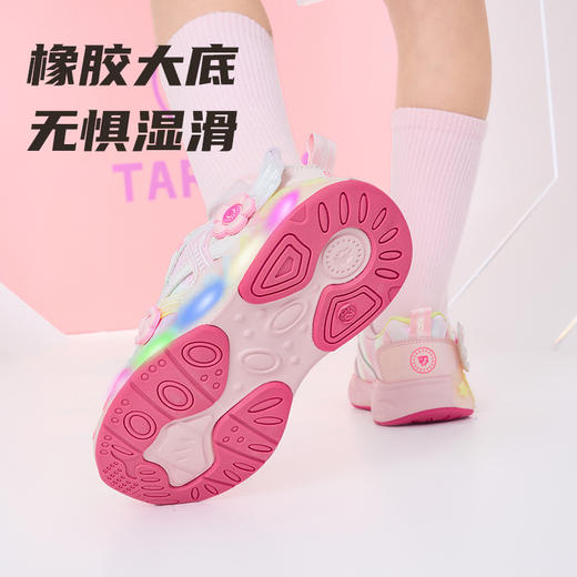 泰兰尼斯儿童闪灯鞋秋季新款女童时尚炫彩发光鞋舒适闪灯运动鞋 T01X5C6449 商品图3