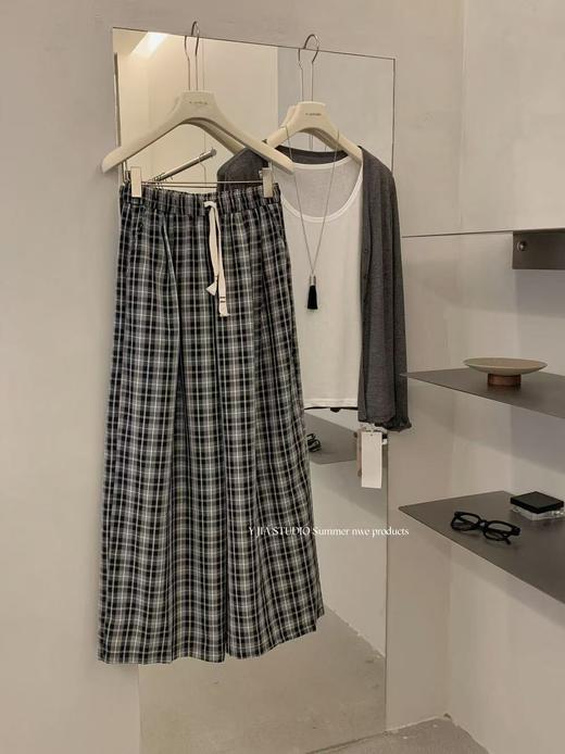 【GZ】无忧购慵懒风灰色单排扣防晒开衫+宽松打底背心+格子休闲套装6993（截单后3-5天发货) 商品图8