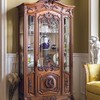 独角鹿西洋古董法国出品路易十五风格繁花卷叶纹胡桃木精雕装饰玻璃展柜 商品缩略图1