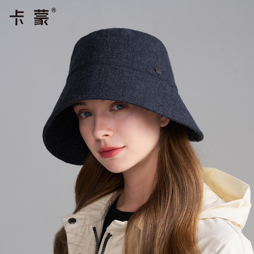 卡蒙绵羊毛后开口简约渔夫帽可扎马尾日常百搭盆帽KM-5279 商品图4
