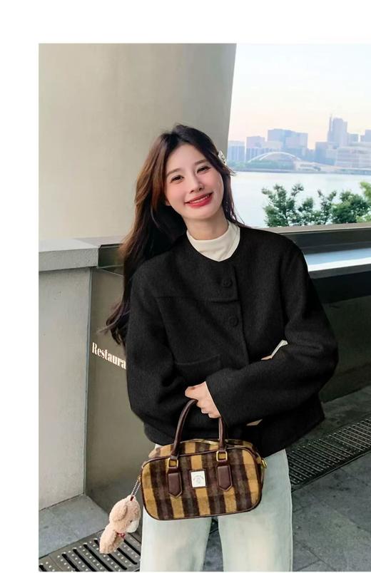 【高端系列】手工定制2253款69.2%绵羊毛短款双面尼外套-喜出 商品图4