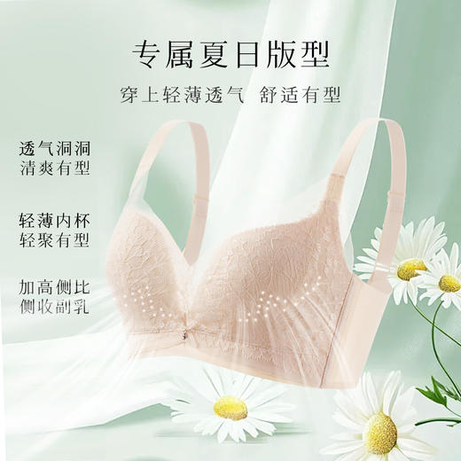 【透气洞洞杯】夏季薄款内衣女舒适聚拢无钢圈有型上托美背文胸罩清晓晚歌 商品图2