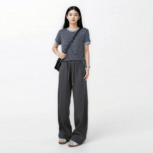 优选丨lu风舒弹简约弧形显瘦卫裤休闲裤 商品图3