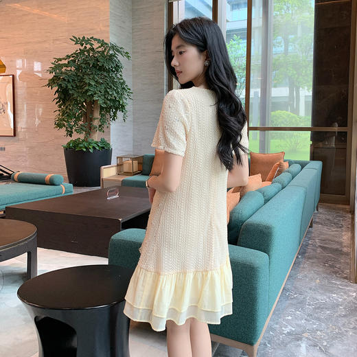 奢姿大码女装2026夏季小香风减龄拼接连衣裙胖妹妹荷叶摆时尚裙子9952870031 商品图3