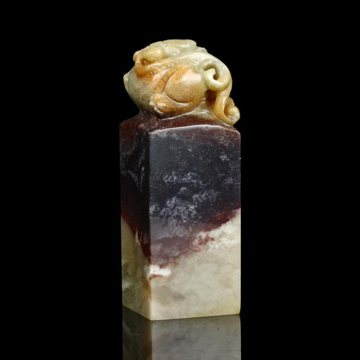 孤品017123-伊犁石五彩冻兽钮方章-3.0*3.0*8.6cm 商品图3