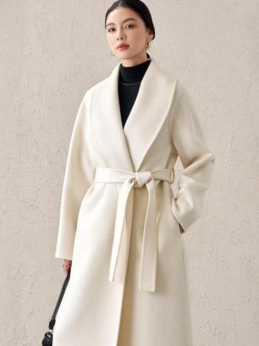 【高端系列】手工定制2360款54.9%绵羊毛➕莱赛尔➕桑蚕丝➕兔毛大女主款浴袍双面尼大衣外套-喜出 商品图2