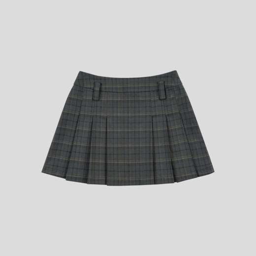 GOODBAI 高腰百褶侧腰拉链格纹短裙 商品图1