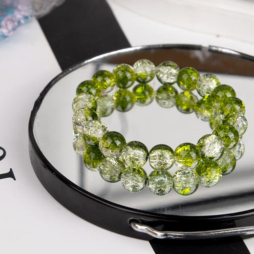 【秒杀❗️9.9抢🔥超美爆花手串】粉丝专享福利款爆款玉碎圆珠玻璃手链男女简约双色冰碎爆花闪透配饰七夕情人节礼物引流产品 商品图9