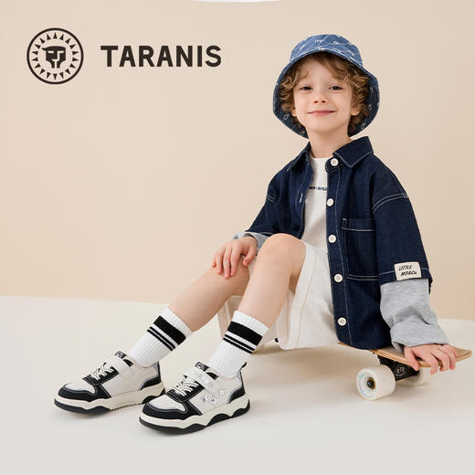 泰兰尼斯秋季新款儿童板鞋男童轻便软底运动鞋女童低帮户外休闲鞋 T02X5C6933 商品图4