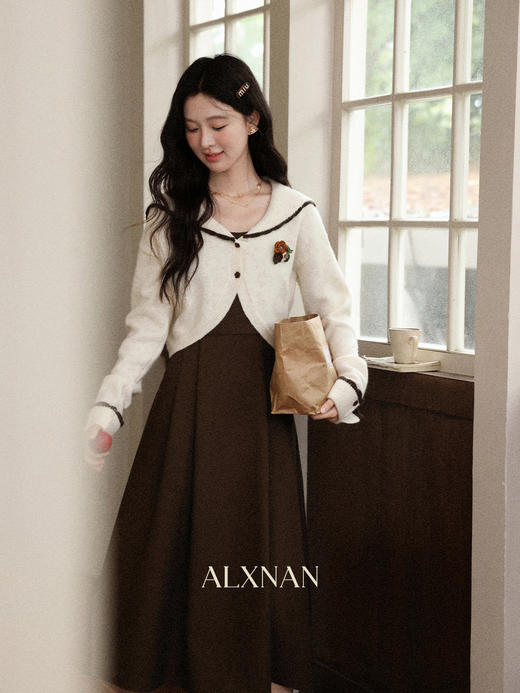 鹿向南「琥珀松林」花色短款针织衫女早秋新款设计感小众开衫上衣 商品图0