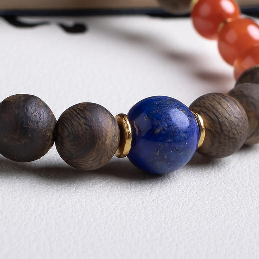 xy0537沉香+青金石南红国风手串 商品图7