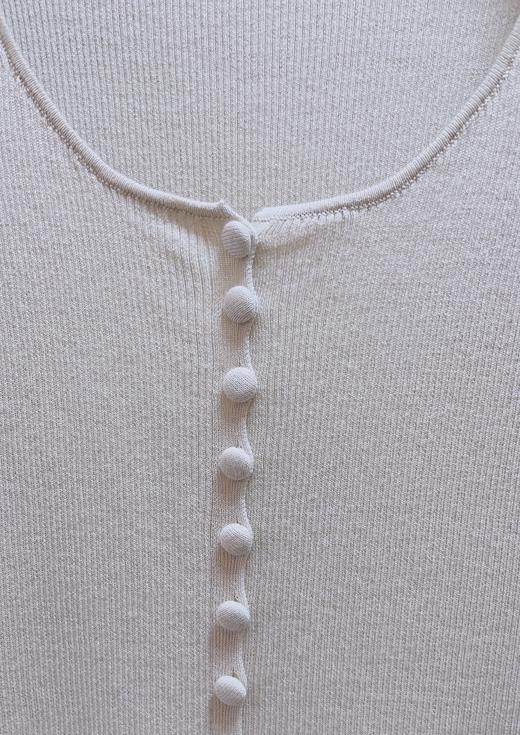 815-4 高圆圆同款 ed秋季新款 大U领法式包扣 桑蚕丝棉混纺 针织背心 商品图5