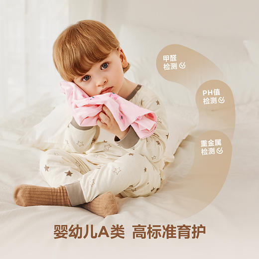 【植物芯】迷你巴拉儿童内衣套装男女童宝宝秋衣秋裤高腰护肚 商品图3