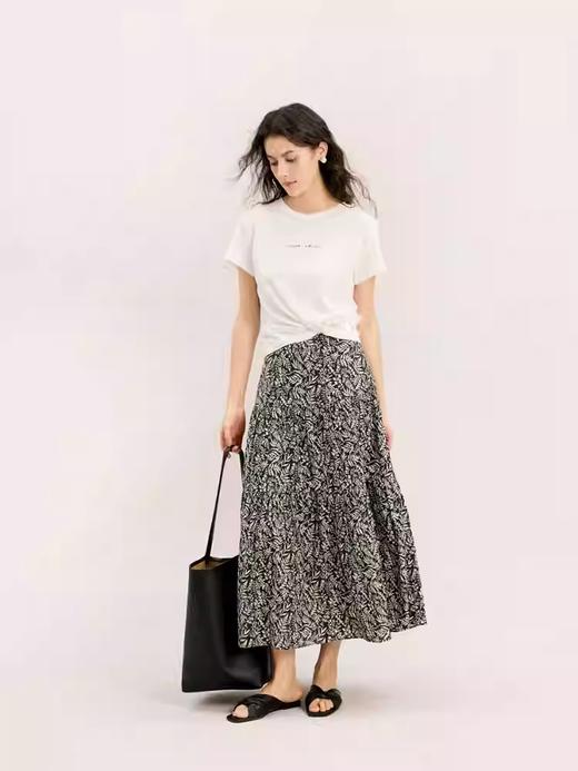 HeyDress法式复古碎花半身裙女秋季高腰显瘦印花半裙垂感A字伞裙 商品图4