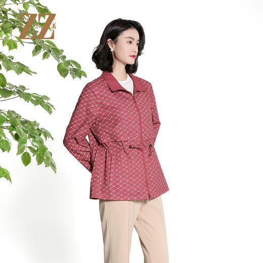 佐尔美经典气质几何图案风衣外套女M43FD21 商品图3