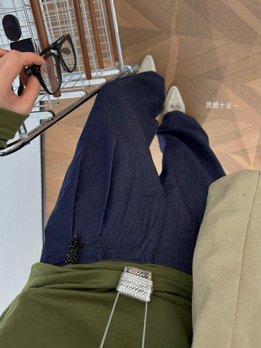 王珞丹同款MAX高端线软牛仔阔腿牛仔裤 商品图9