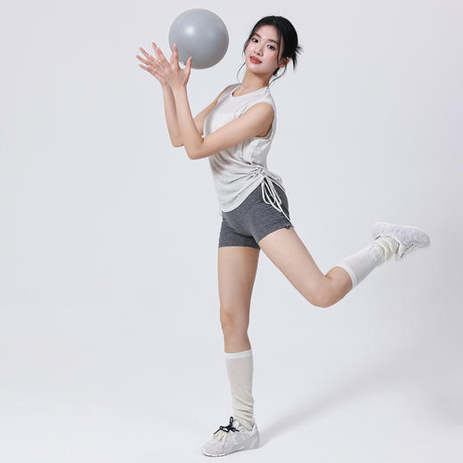 跃牌（呗咪纷纷系列）夏季抽绳显瘦罩衫女健身凉感宽松网纱透气无袖运动背心瑜伽服上衣BX6403 商品图4