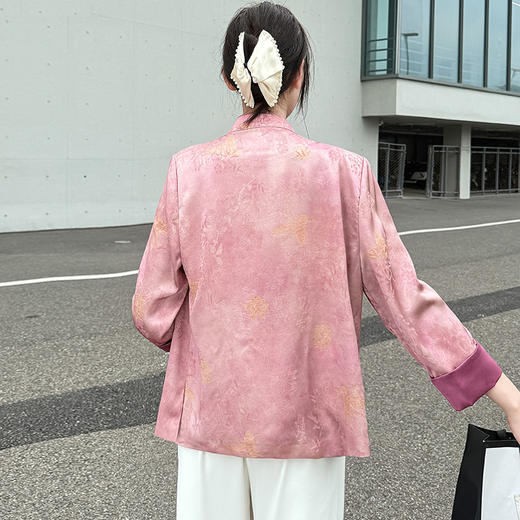 QYM 5905-Y时尚印花外套国风复古中式长袖上衣休闲外套 商品图2