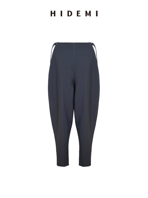 HIDEMI 极简腰带设计款手工拱针锥形宽松萝卜裤 商品图5