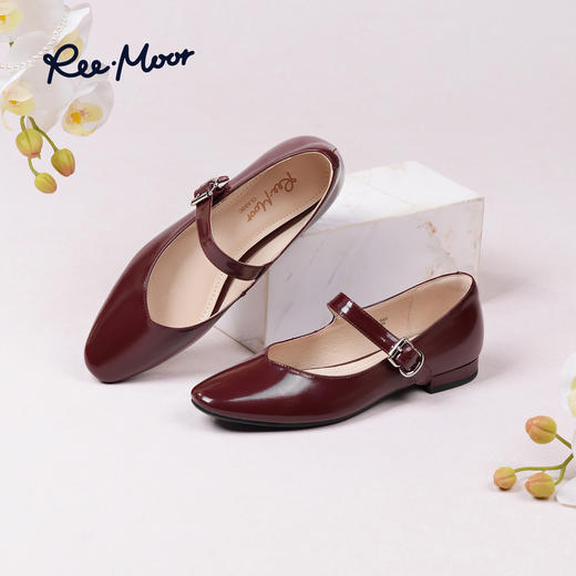 REEMOOR睿慕2025新款法式复古一字扣带玛丽珍鞋浅口单鞋女鞋R2V557 商品图5