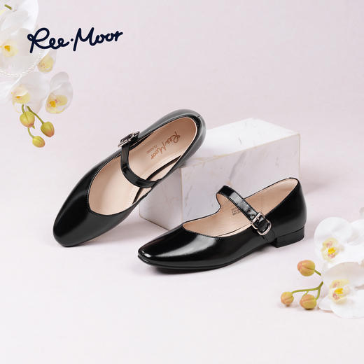 REEMOOR睿慕2025新款法式复古一字扣带玛丽珍鞋浅口单鞋女鞋R2V557 商品图9