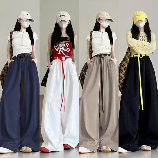 【YW】无忧购美式工装高腰显瘦弯刀气球裤（带腰带）Z642（截单后3-5天发货) 商品图4