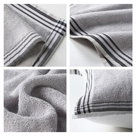 竹一百 竹纤维亲肤柔软吸汗枕巾一对情侣成人枕头巾两条装50*72cm灰色*2