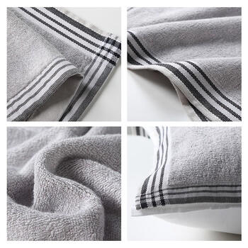 竹一百 竹纤维亲肤柔软吸汗枕巾一对情侣成人枕头巾两条装50*72cm灰色*2 商品图0