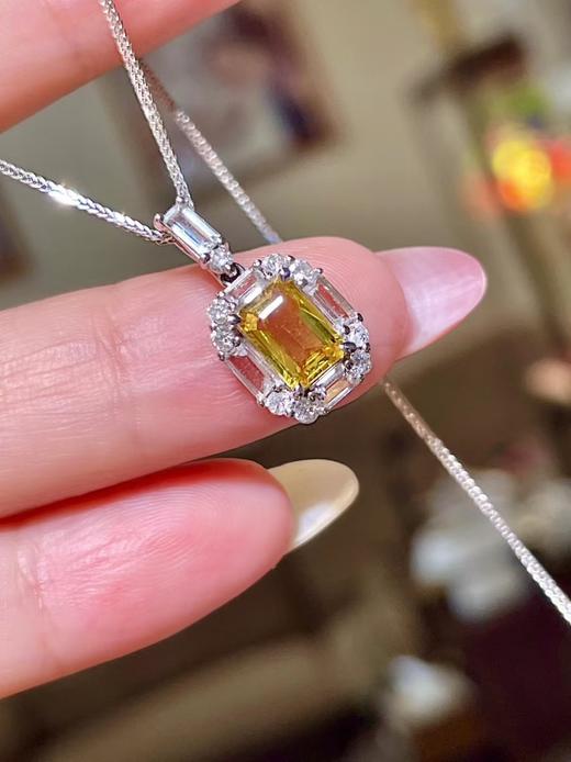 1.1ct刻面黄蓝宝石吊坠 商品图1