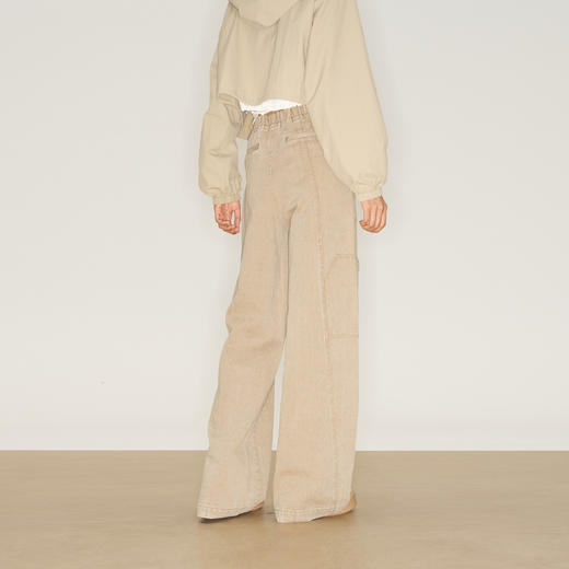 lost in echo2025早秋新款时髦工装感大口袋宽松休闲松紧腰阔腿裤 商品图4