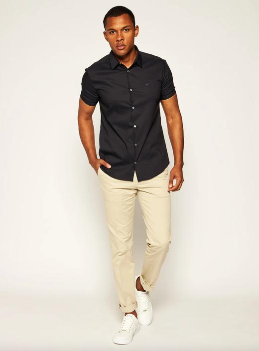 【超惠秒】Emporio Armani 男士刺绣飞鹰logo 弹棉短袖衬衣 97604 商品图6