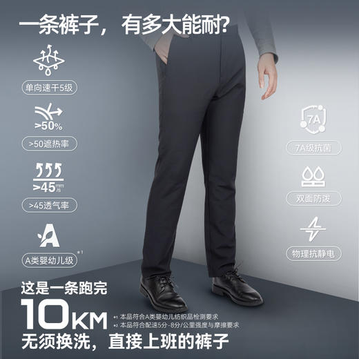 单导25款单湃休闲西裤男商务百搭直筒修身运动速干防泼溅透气长裤 商品图1