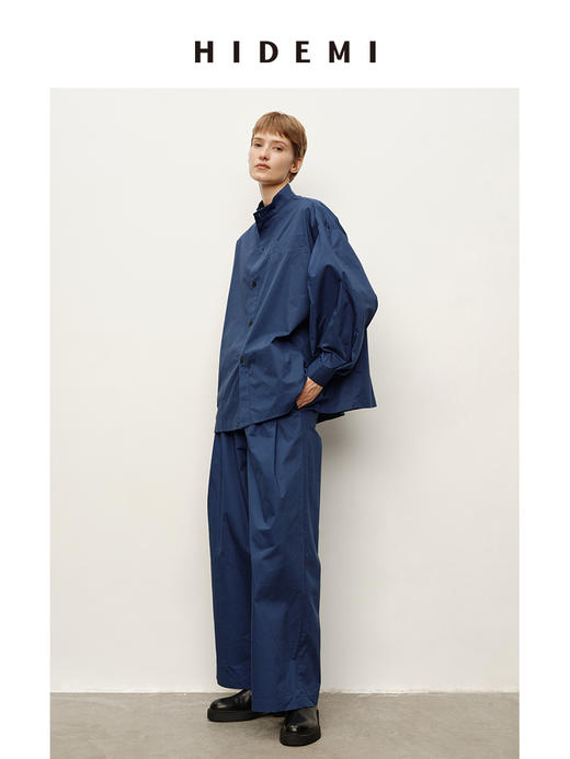 HIDEMI 宁静蓝简约设计感廓形套装/衬衫/阔腿裤 商品图3